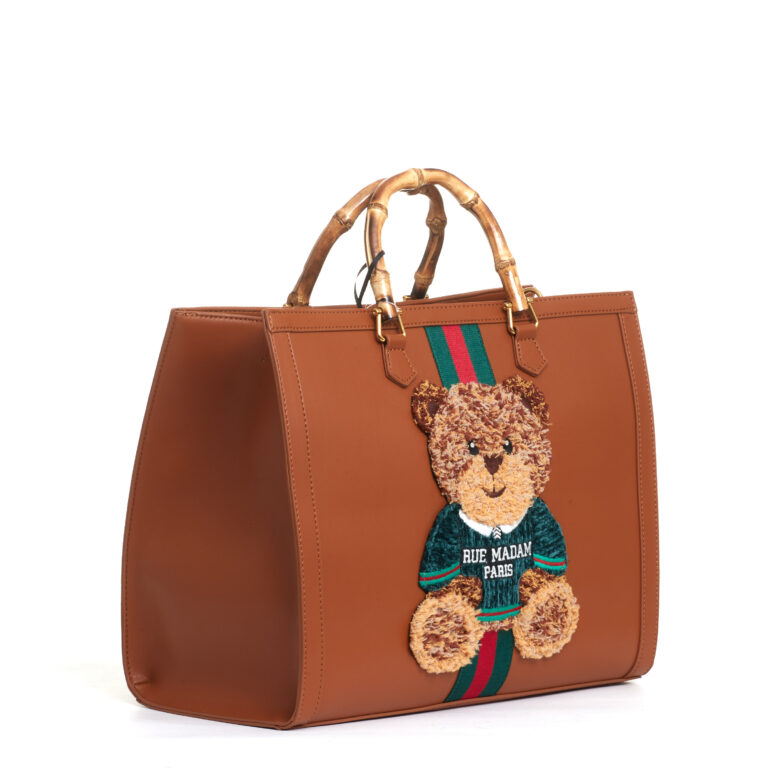 Sorelle Perego Tote Bag Cuoio Grande Con Teddy E Tracolla