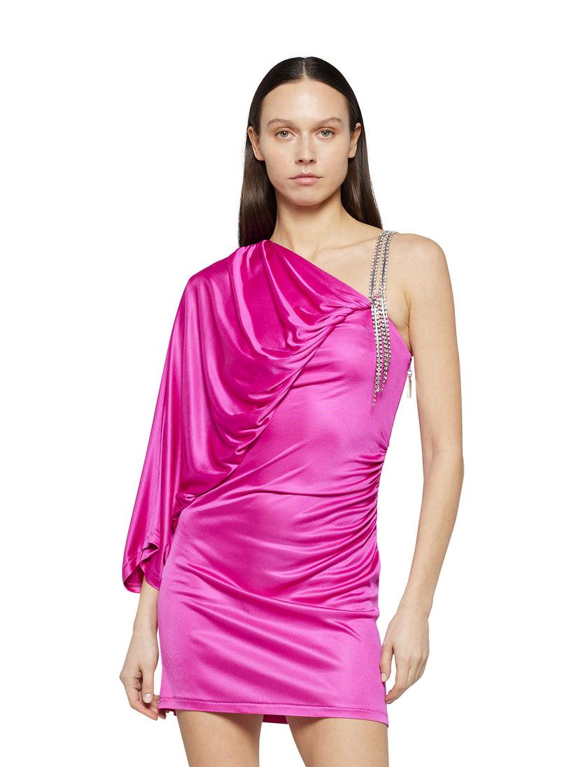 Space Simona Corsellini Abito Corto Monomanica In Jersey Tecnico