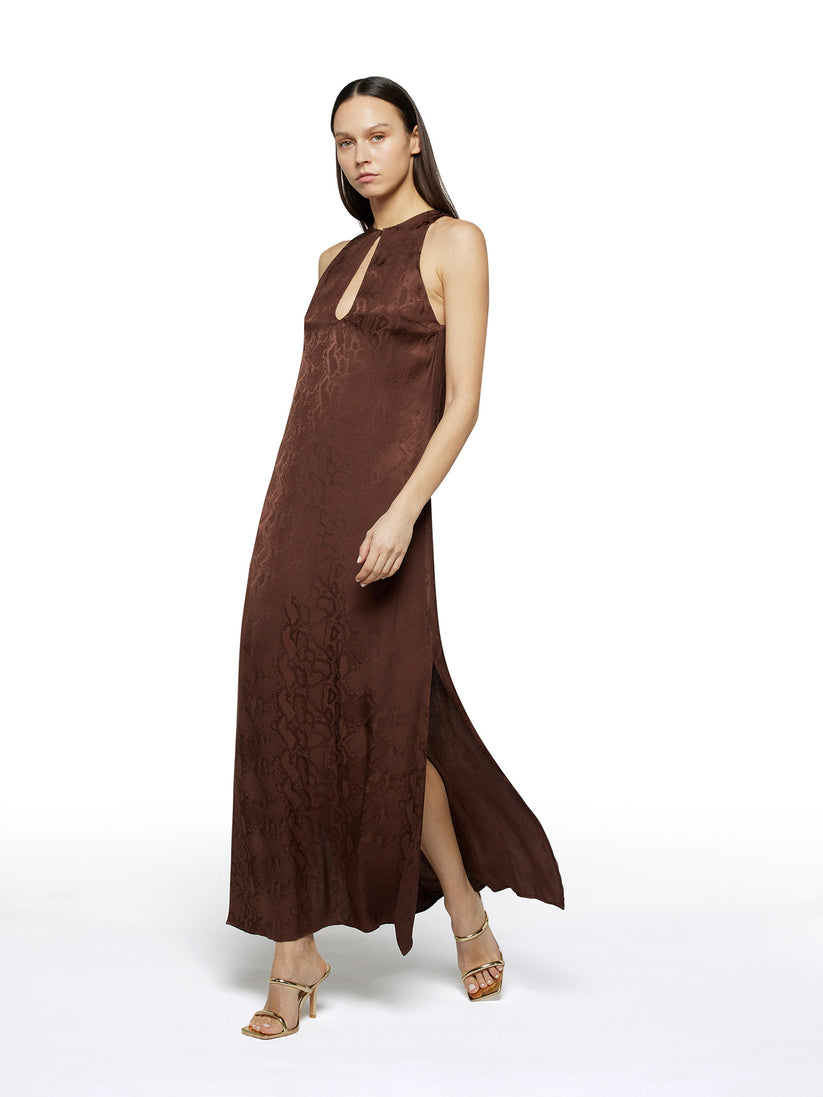 Space Simona Corsellini Abito In Jacquard Pitone Con Ampio Scollo Sul Retro