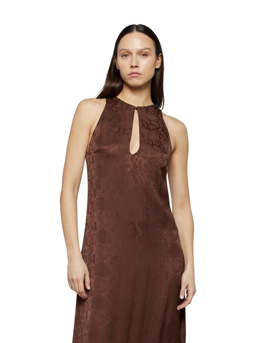 Space Simona Corsellini Abito In Jacquard Pitone Con Ampio Scollo Sul Retro