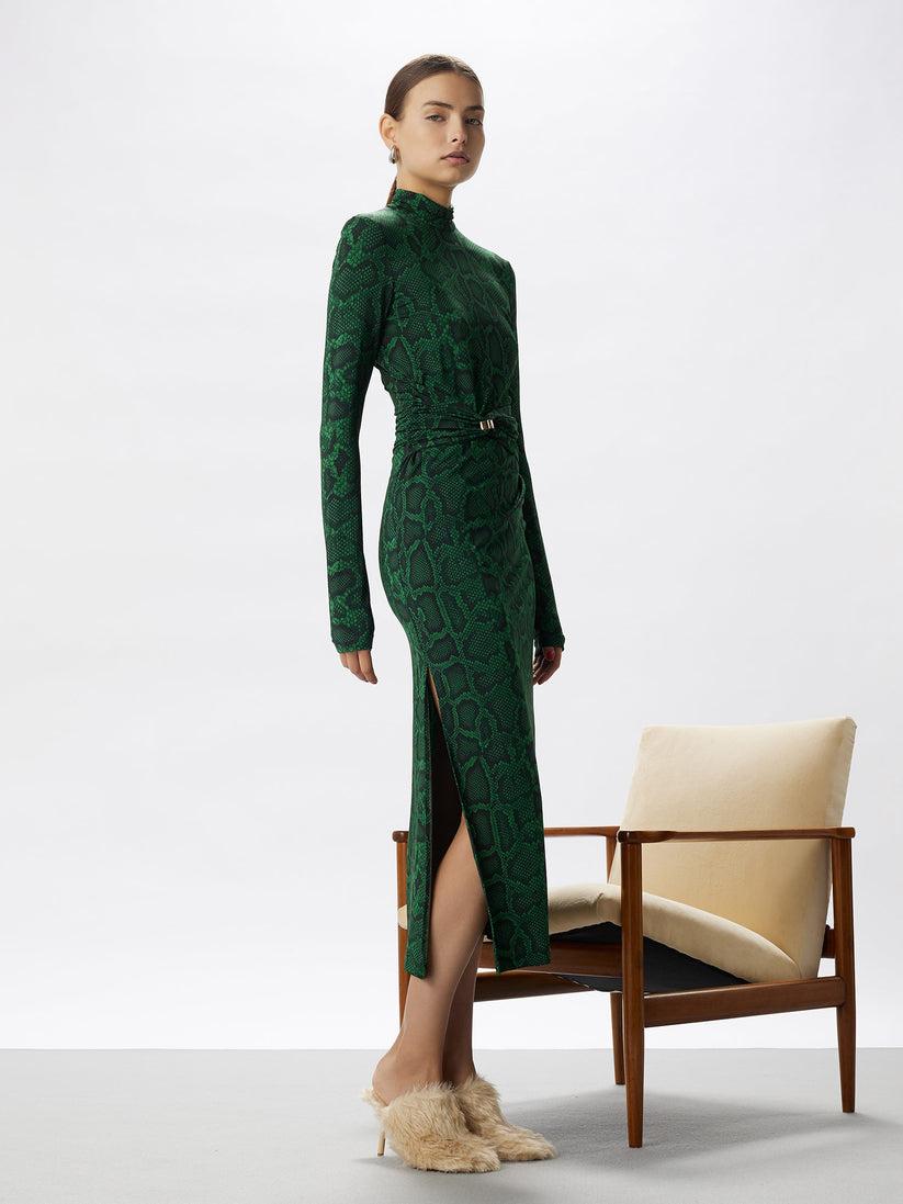 Space Simona Corsellini Abito In Jersey Di Viscosa Stampa Pitone