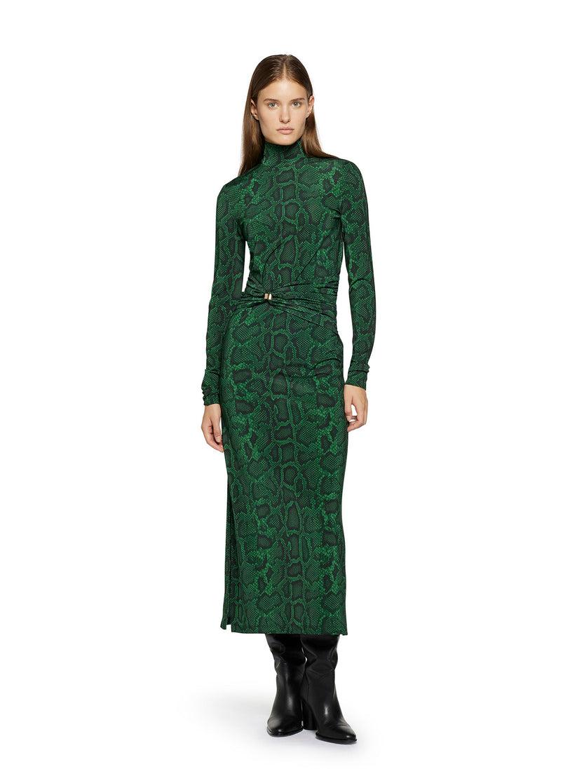 Space Simona Corsellini Abito In Jersey Di Viscosa Stampa Pitone