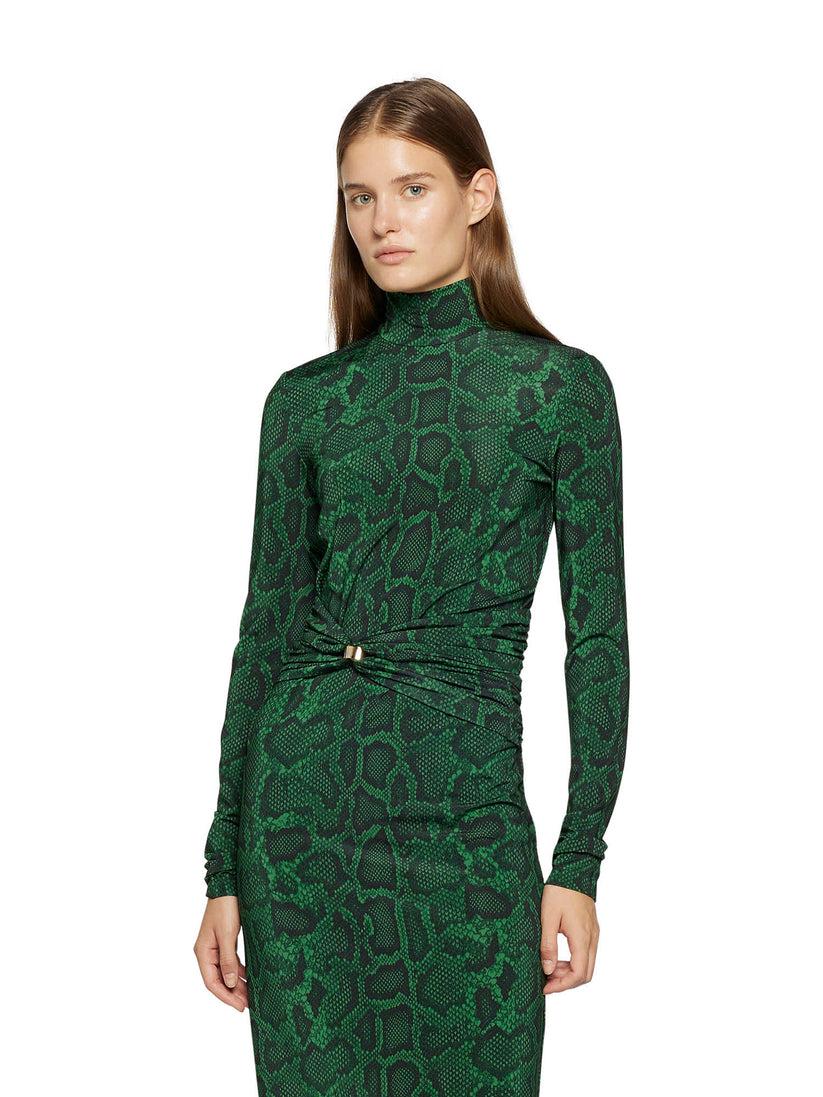 Space Simona Corsellini Abito In Jersey Di Viscosa Stampa Pitone