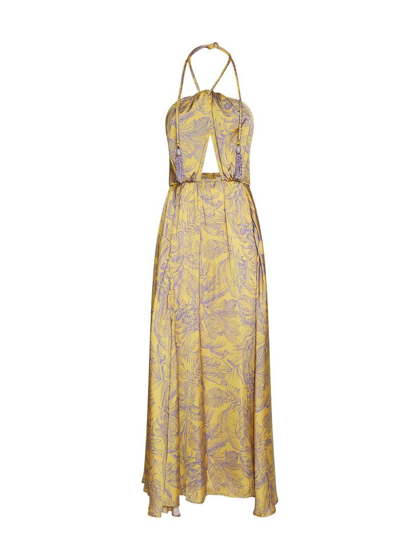 Space Simona Corsellini Abito lungo con spacchi in stampa eden Space Simona Corsellini Abito lungo con spacchi in stampa eden