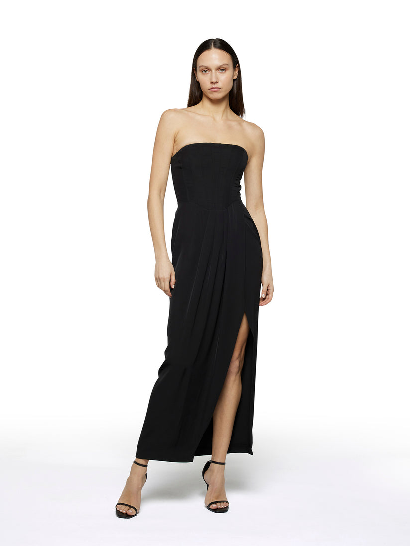 Space Simona Corsellini Abito Lungo Effetto Bustier In Poly Fluido