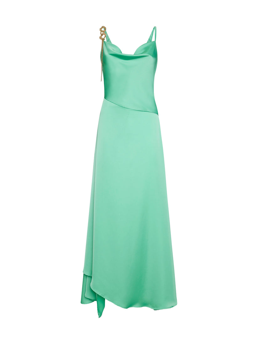 Space Simona Corsellini Abito lungo sottoveste in raso fluido