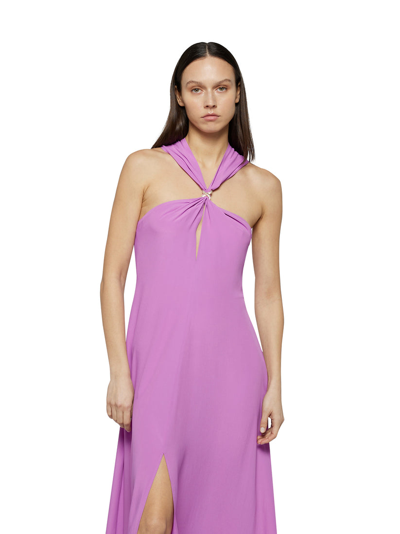 Space Simona Corsellini Abito Lungo Svasato In Acetato Seta