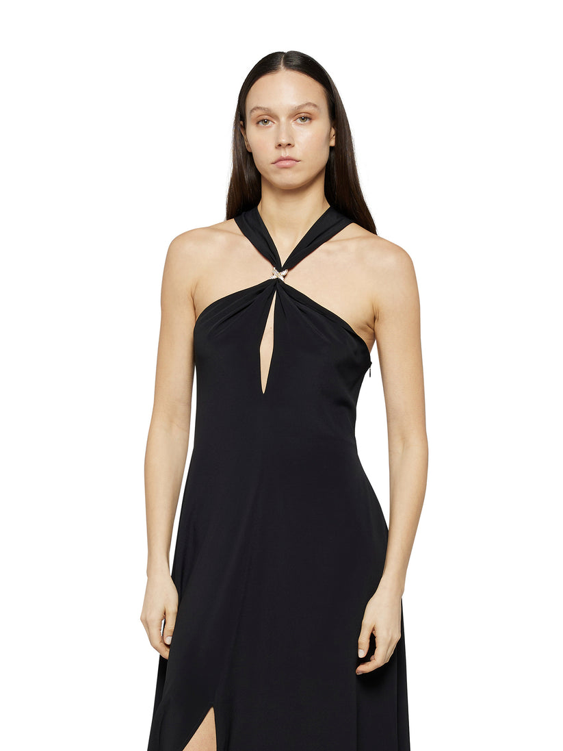 Space Simona Corsellini Abito Lungo Svasato In Acetato Seta