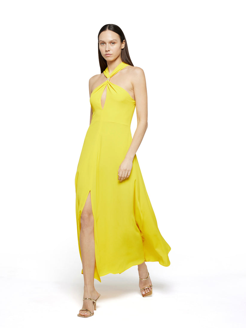 Space Simona Corsellini Abito Lungo Svasato In Acetato Seta