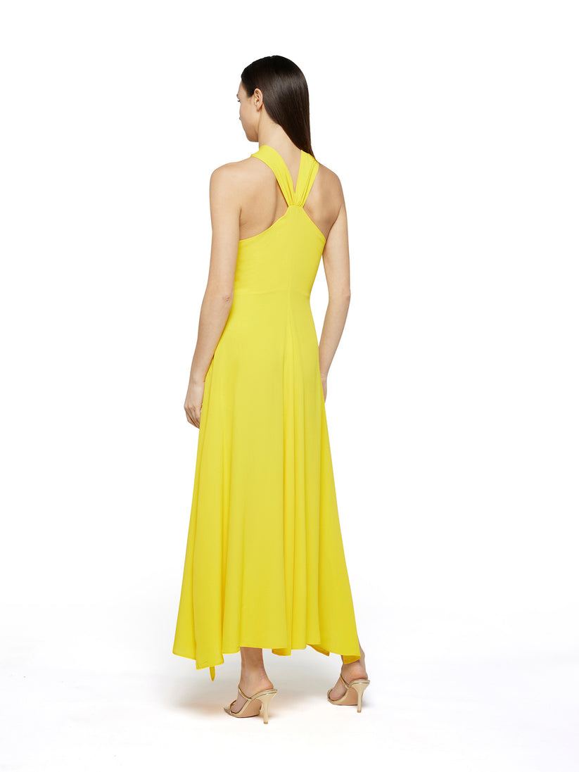 Space Simona Corsellini Abito Lungo Svasato In Acetato Seta