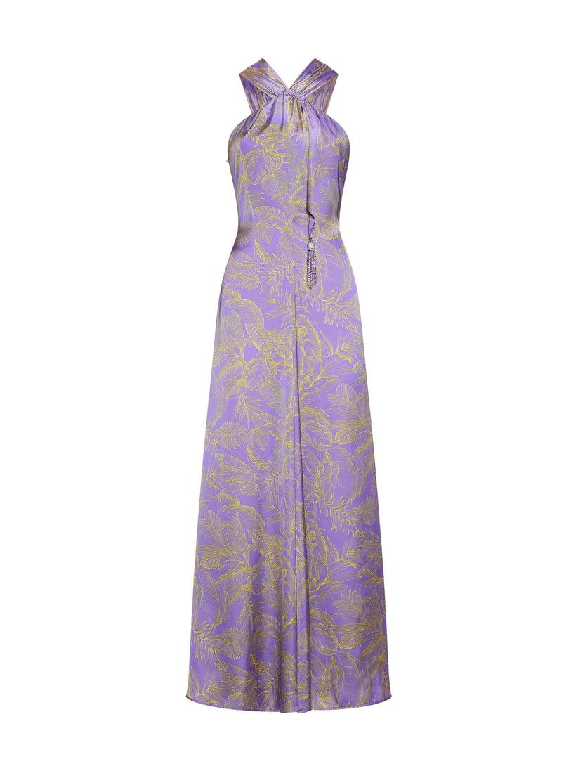 Space Simona Corsellini Abito lungo svasato in stampa eden Space Simona Corsellini Abito lungo svasato in stampa eden