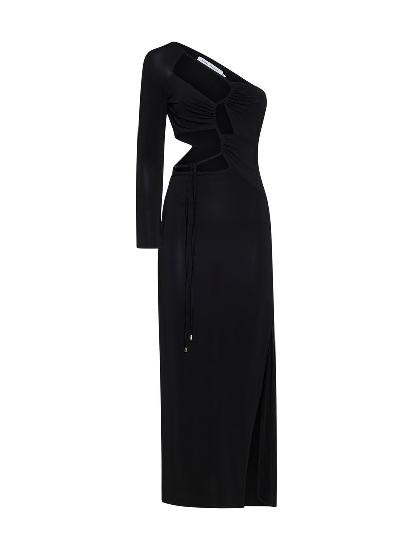 Space Simona Corsellini Abito Midi Cut-out Monomanica In Jersey
