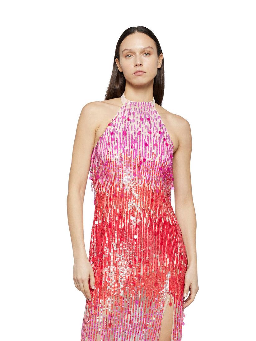 Space Simona Corsellini Abito Midi In Ricamo Degradè