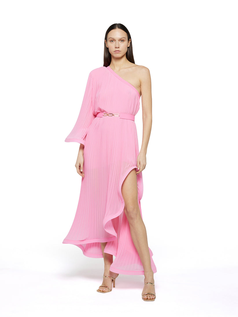 Space Simona Corsellini Abito Monomanica In Georgette Plissé