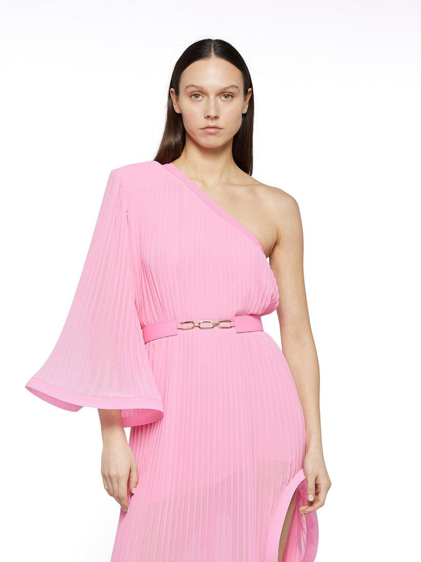 Space Simona Corsellini Abito Monomanica In Georgette Plissé