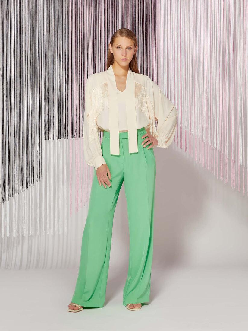 Space Simona Corsellini Blusa In Acetato Seta Con Frange