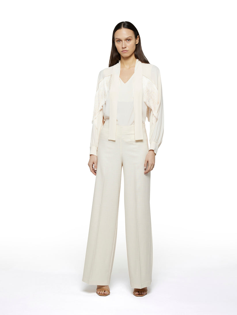 Space Simona Corsellini Blusa In Acetato Seta Con Frange