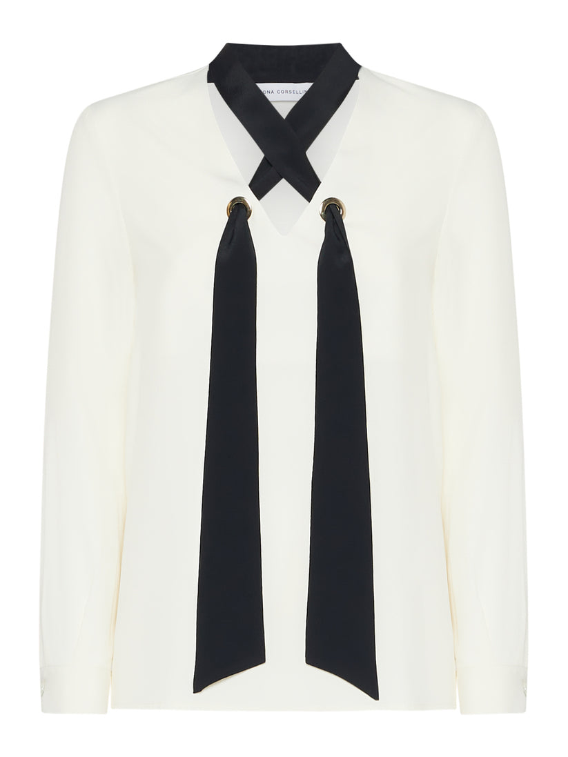 Space Simona Corsellini Camicia con fusciacca e vele in metallo oro