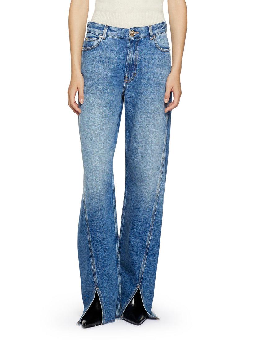 Space Simona Corsellini Denim Largo Con Spacchi In Fondo