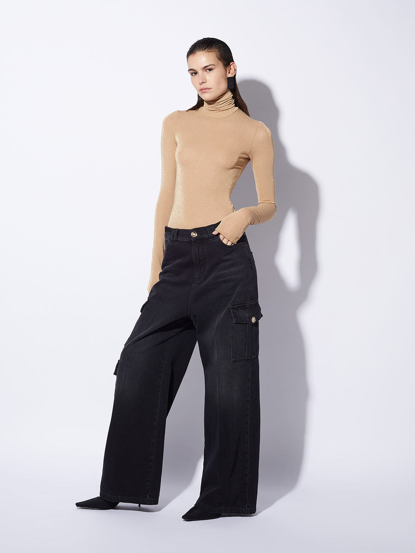 Space Simona Corsellini Dolcevita maniche lunghe in tulle lurex