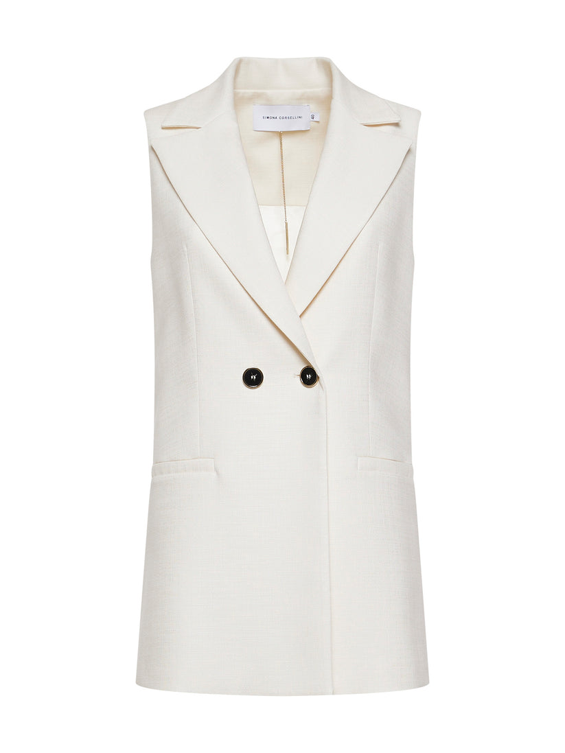 Space Simona Corsellini Gilet lungo in tramato luxury