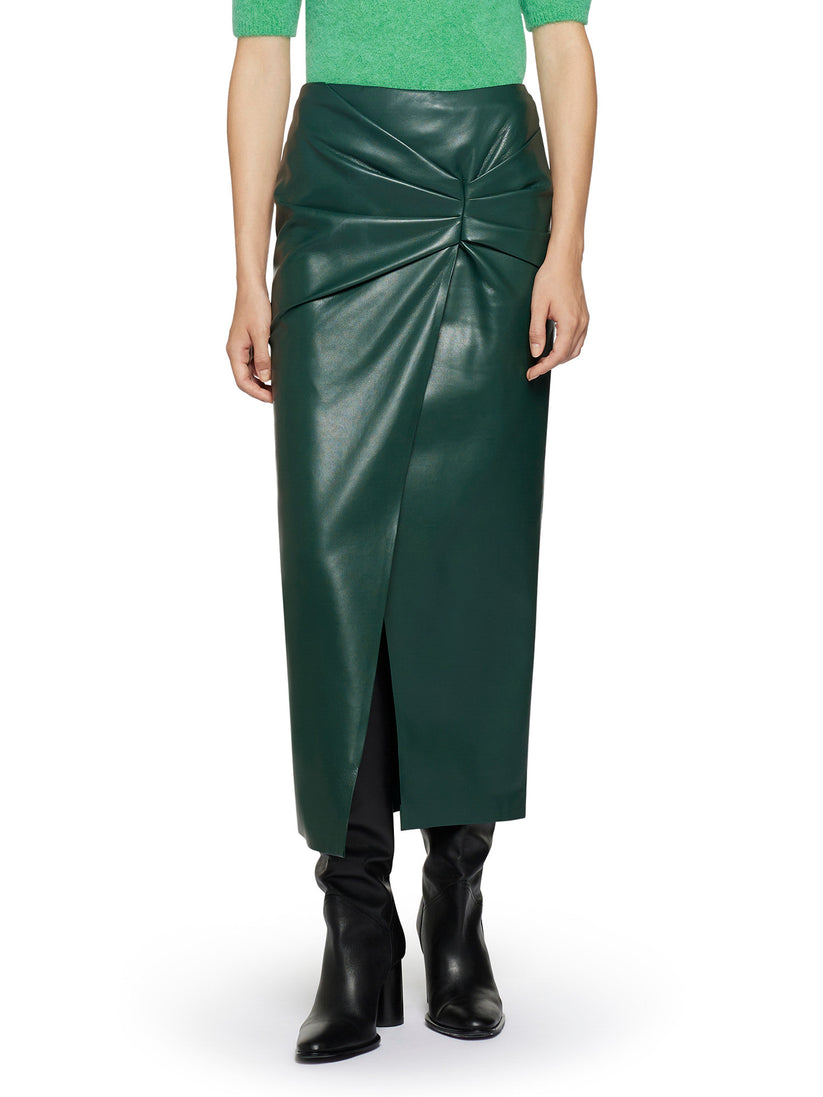 Space Simona Corsellini Gonna In Vegan Leather Con Nodo In Vita