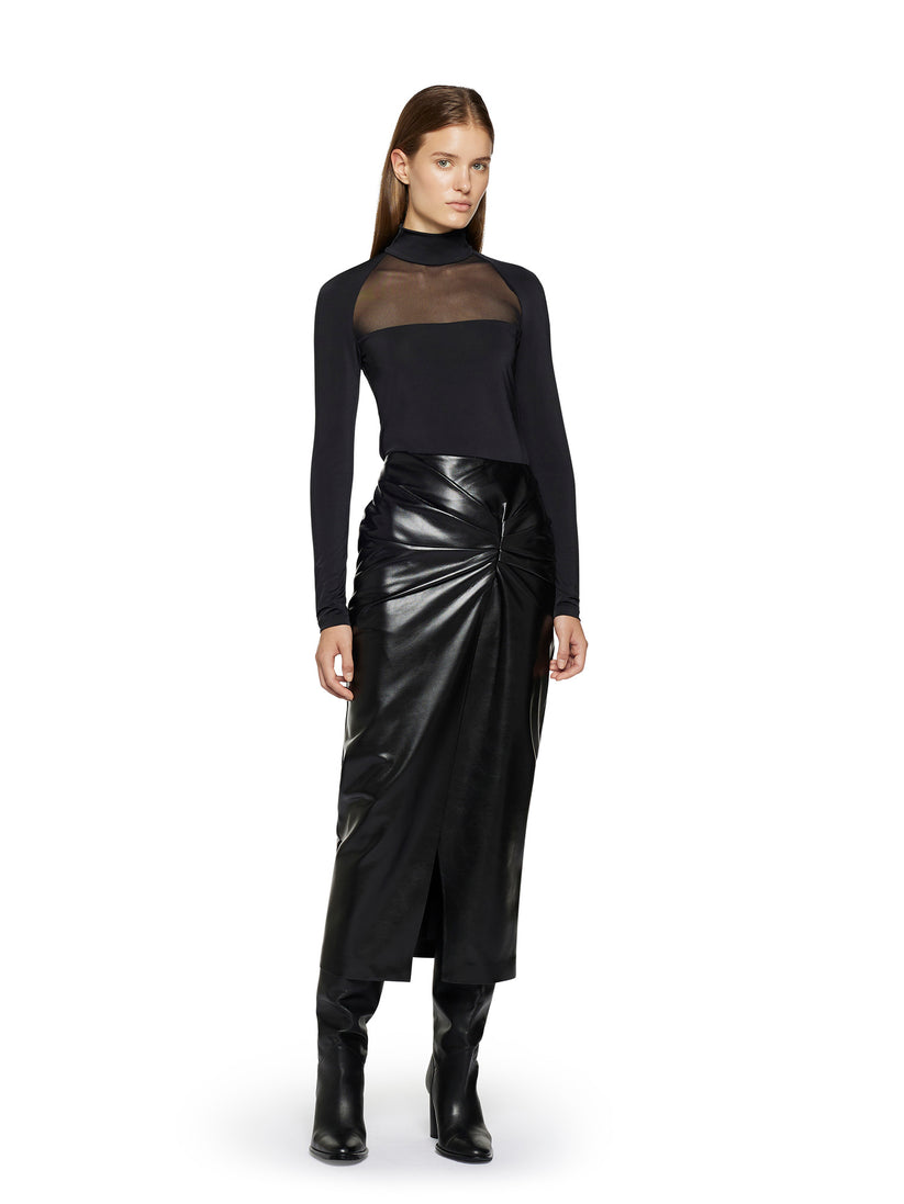 Space Simona Corsellini Gonna In Vegan Leather Con Nodo In Vita