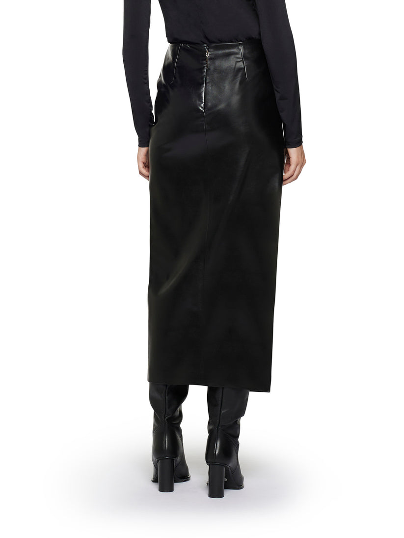 Space Simona Corsellini Gonna In Vegan Leather Con Nodo In Vita