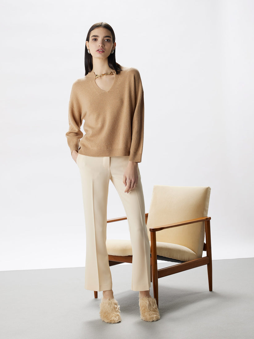 Space Simona Corsellini Maglia Con Scollo A V E Dettaglio Fibbia Metallica