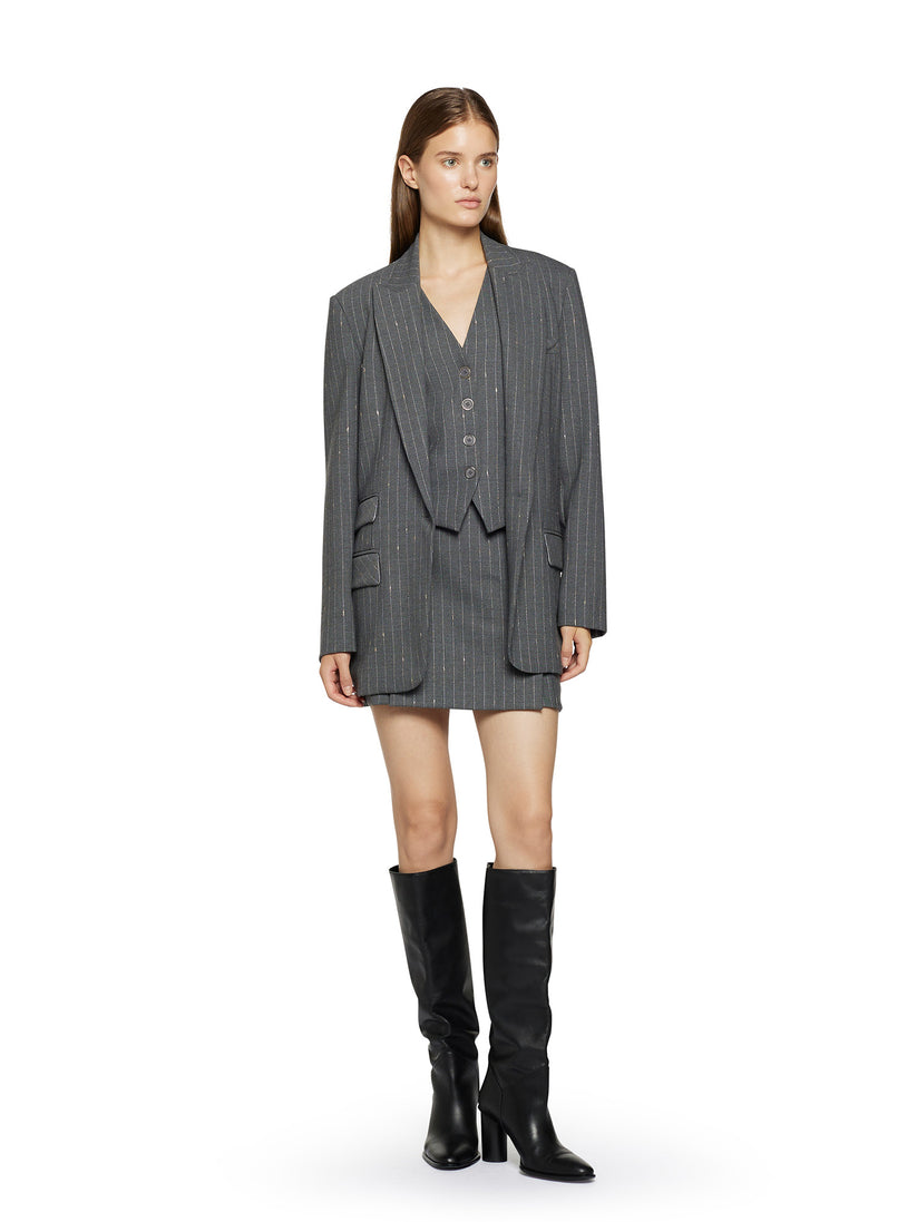 Space Simona Corsellini Minigonna Gessata Con Cintura