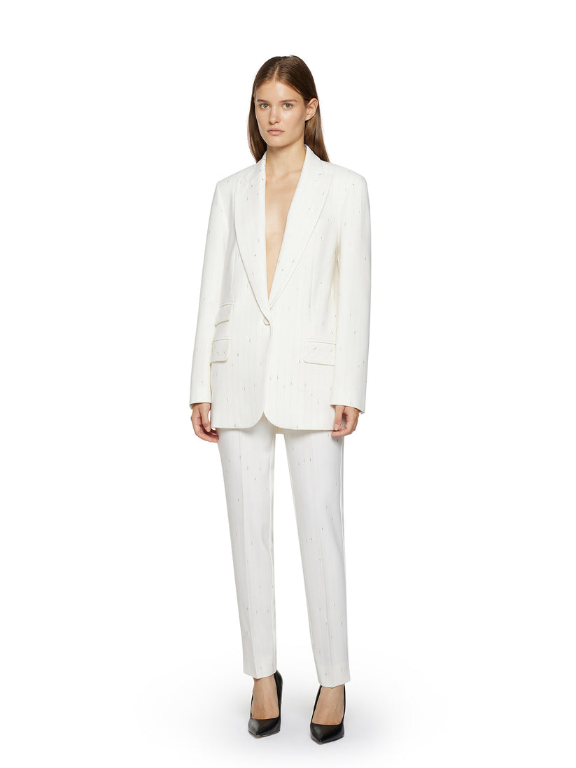 Space Simona Corsellini Pantalone A Sigaretta Gessati Con Spacchi In Fondo