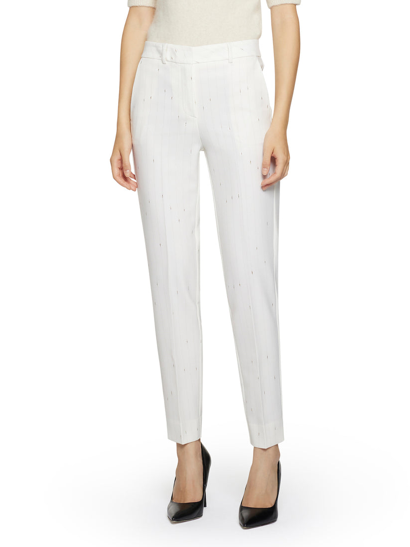 Space Simona Corsellini Pantalone A Sigaretta Gessati Con Spacchi In Fondo