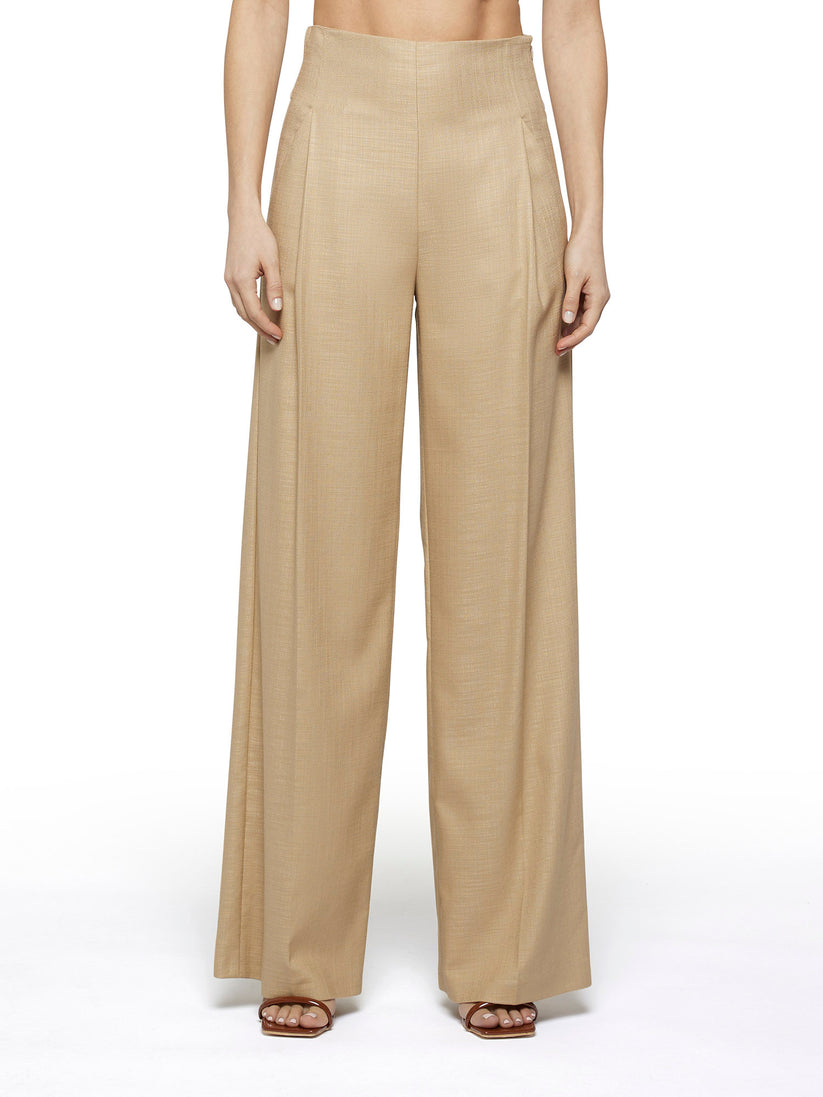 Space Simona Corsellini Pantalone Ampio Con Tasche Oblique In Tramato Luxury