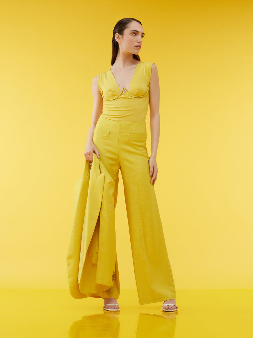 Space Simona Corsellini Pantalone Ampio In Tramato Luxury