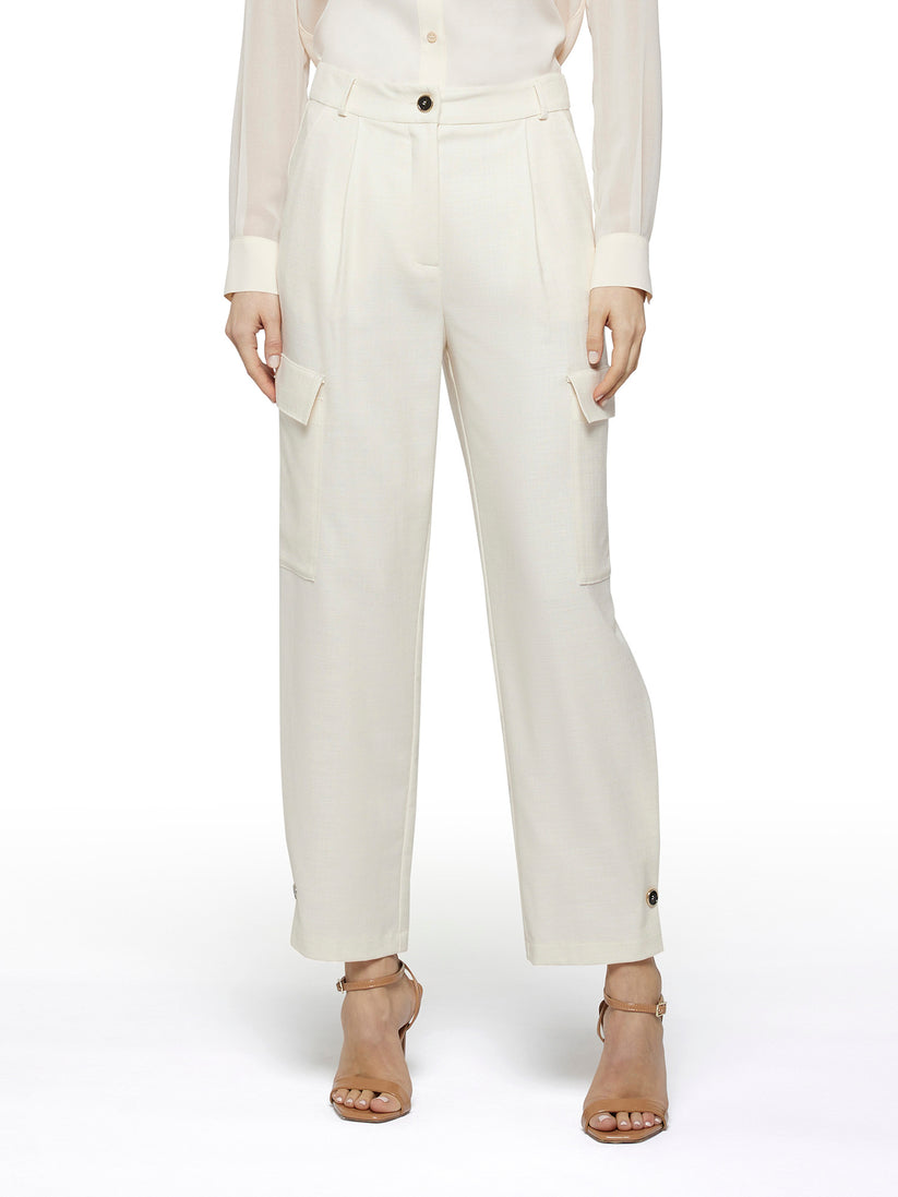 Space Simona Corsellini Pantalone Cargo In Tramato Luxury