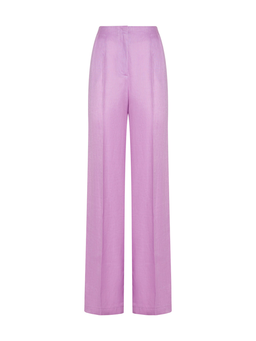 Space Simona Corsellini Pantalone Dritto In Tecno Lino