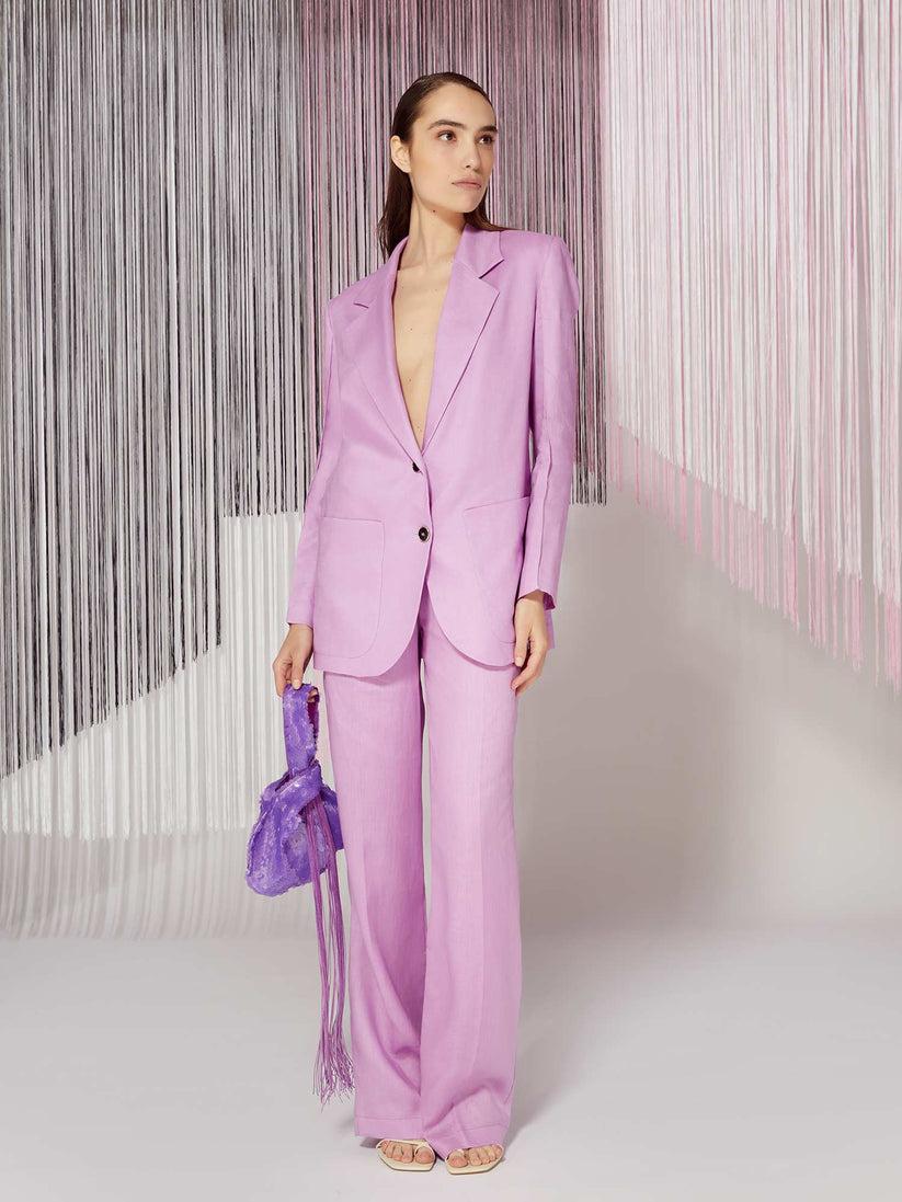 Space Simona Corsellini Pantalone dritto in tecno lino Space Simona Corsellini Pantalone dritto in tecno lino