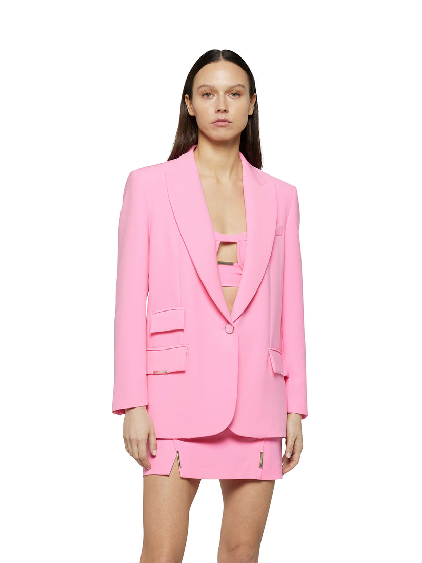 Space Simona Corsellini Giacca Dritta In Poly Cady