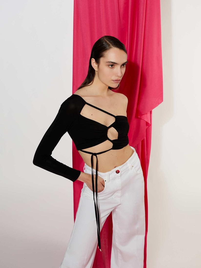 Space Simona Corsellini Top Monomanica In Jersey