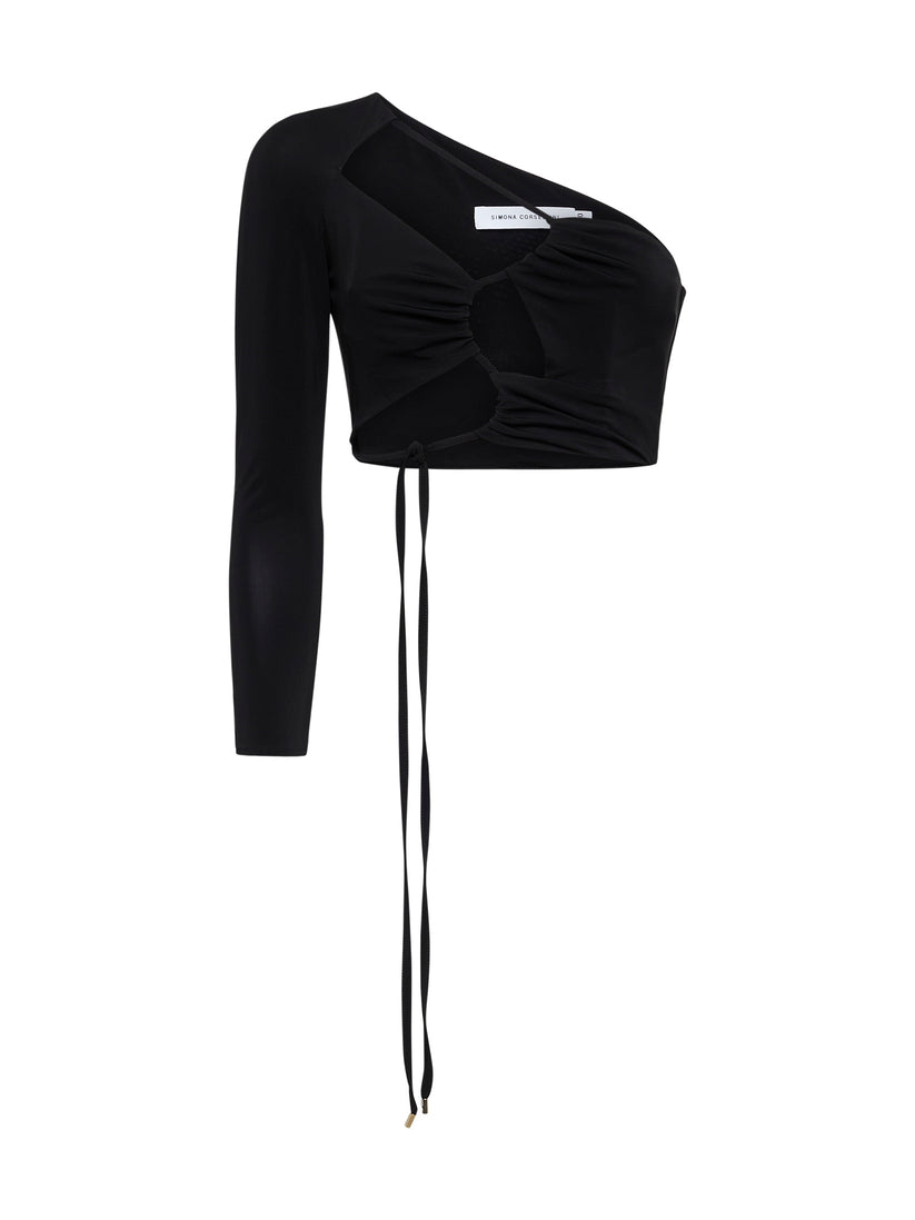 Space Simona Corsellini Top monomanica in jersey Space Simona Corsellini Top monomanica in jersey