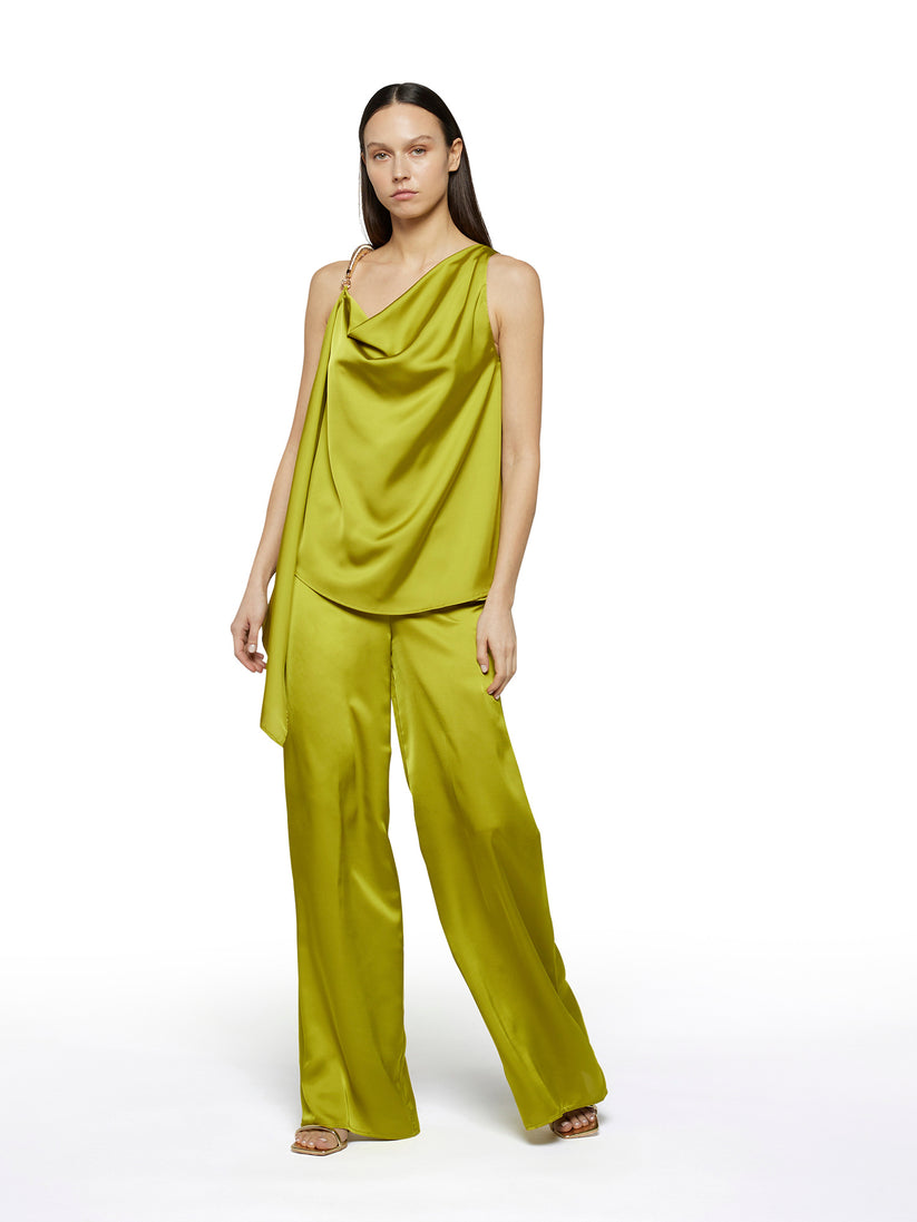 Space Simona Corsellini Top Asimmetrico In Raso Fluido