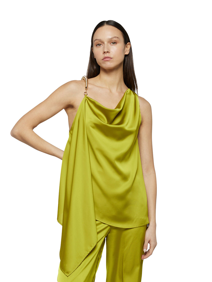 Space Simona Corsellini Top Asimmetrico In Raso Fluido