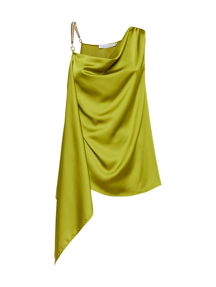 Space Simona Corsellini Top asimmetrico in raso fluido