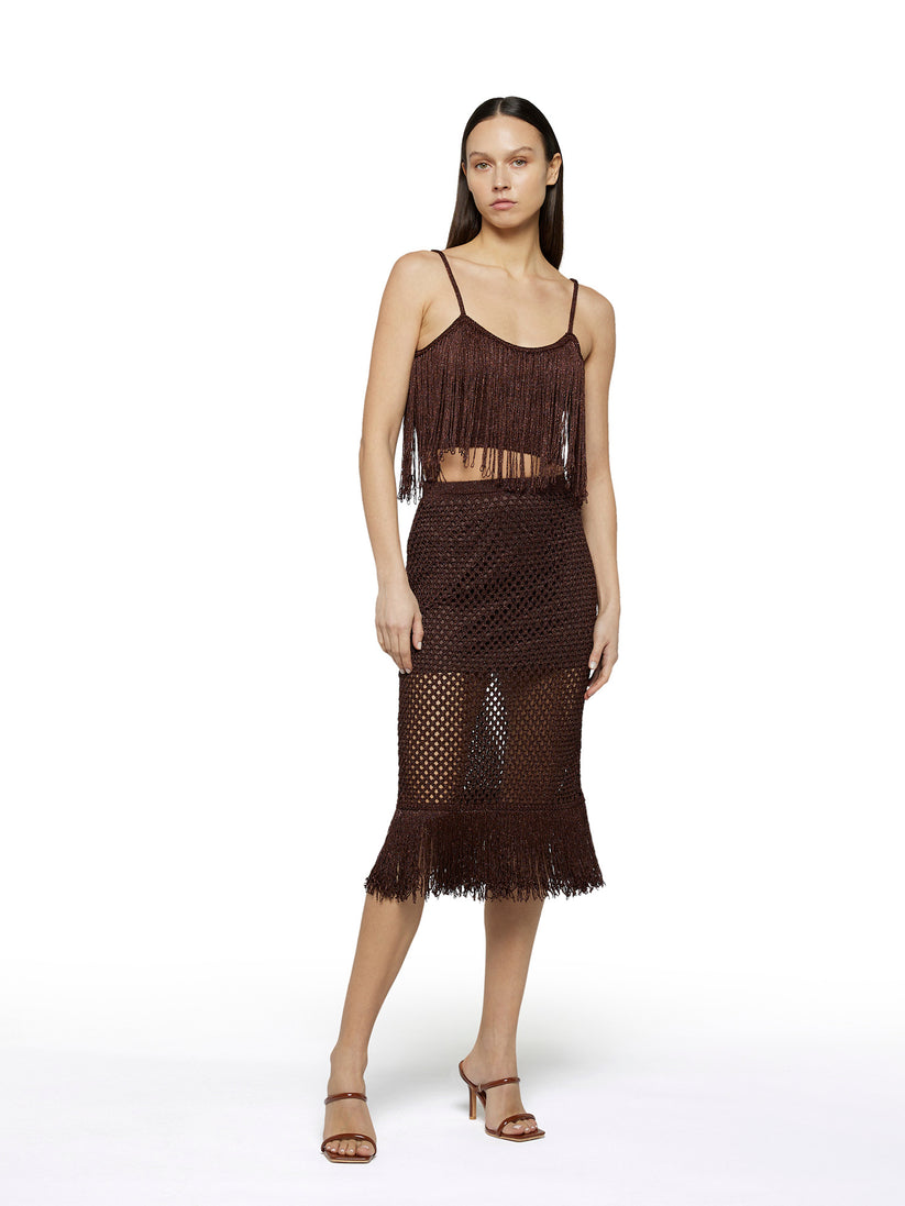 Space Simona Corsellini Top In Crochet Lurex Con Frange
