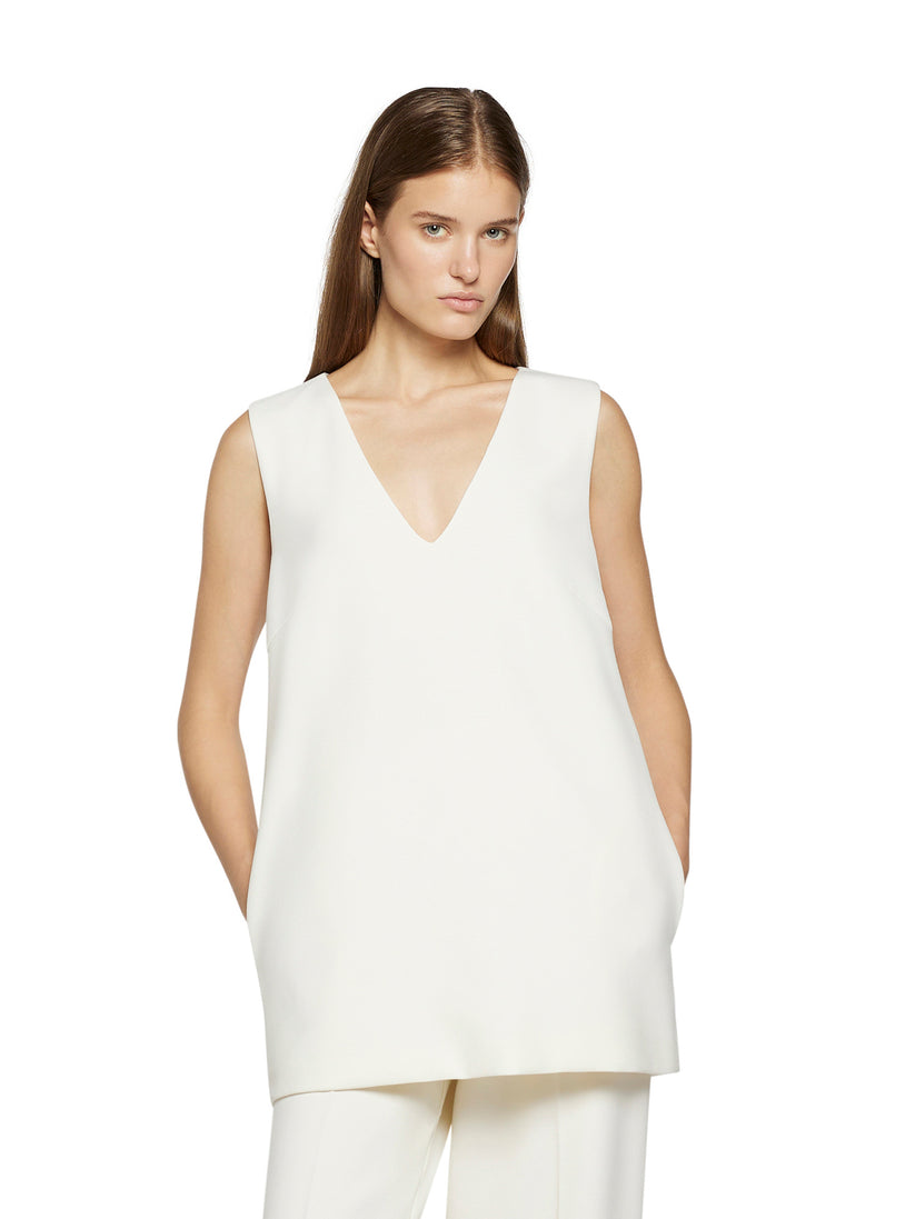 Space Simona Corsellini Tunica In Poly Cotone Viscosa Elastan Con Scollo A V