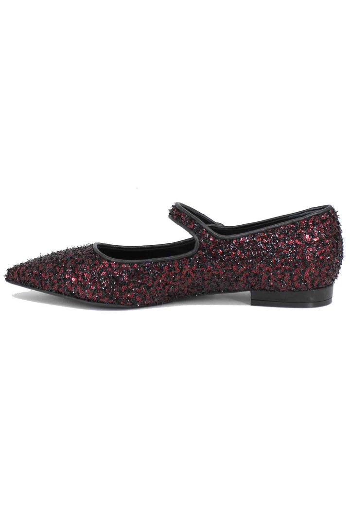 Spatarella Ballerine Donna In Tessuto Glitter Rosso