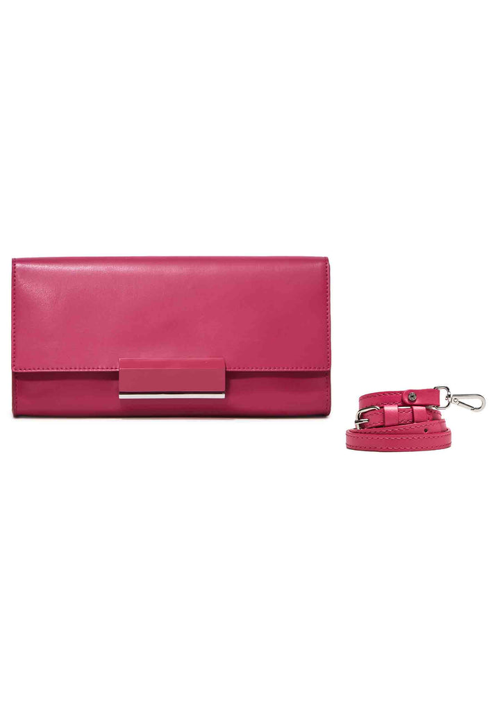 Spatarella Borsa Donna Pochette Rigida Lily In Pelle Rosso Chiaro Con Tracolla