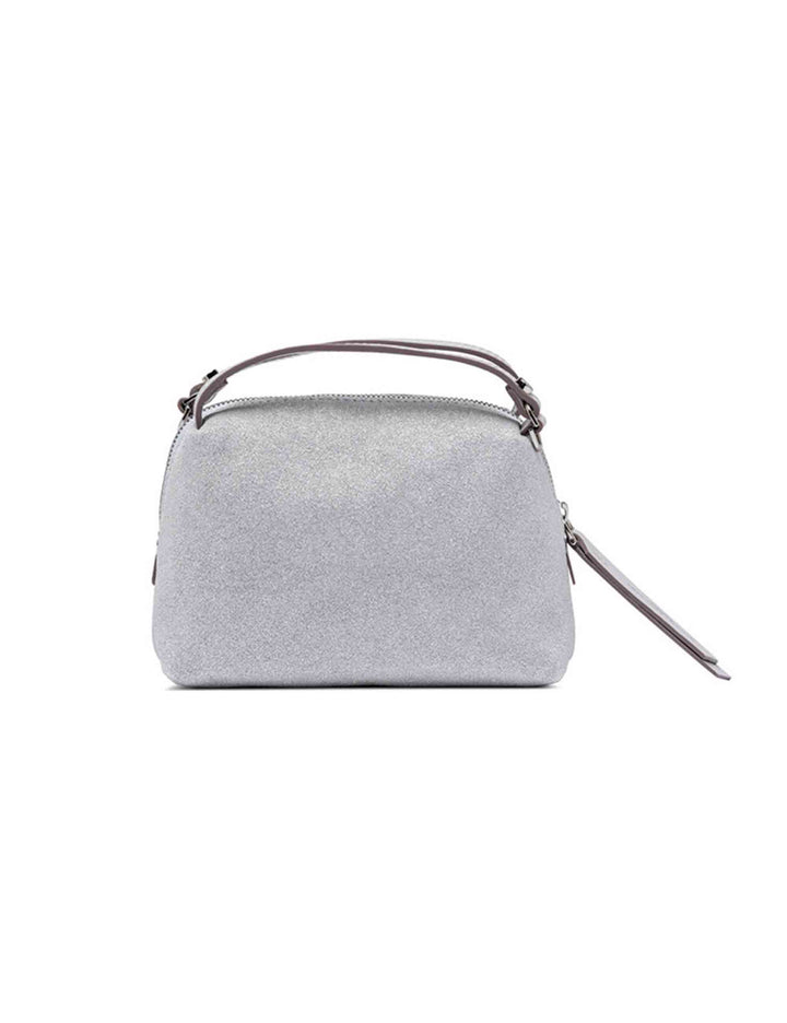 Spatarella Borse A Mano Donna Alifa In Camoscio Argento Con Tracolla Removibile