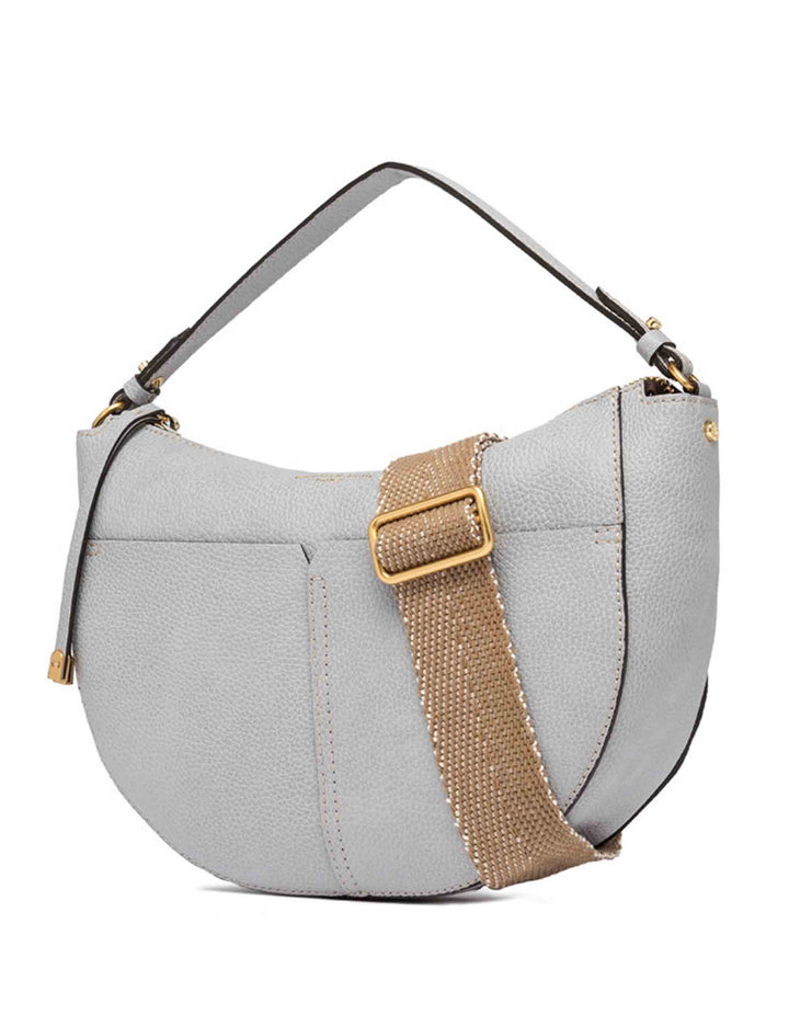 Spatarella Borse A Spalla Donna Ginko In Pelle Grigia