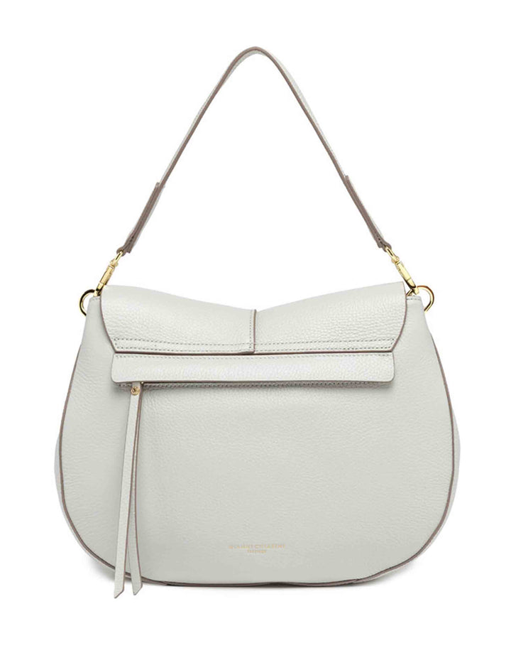 Spatarella Borse A Spalla Donna Helena Round In Pelle Grigia